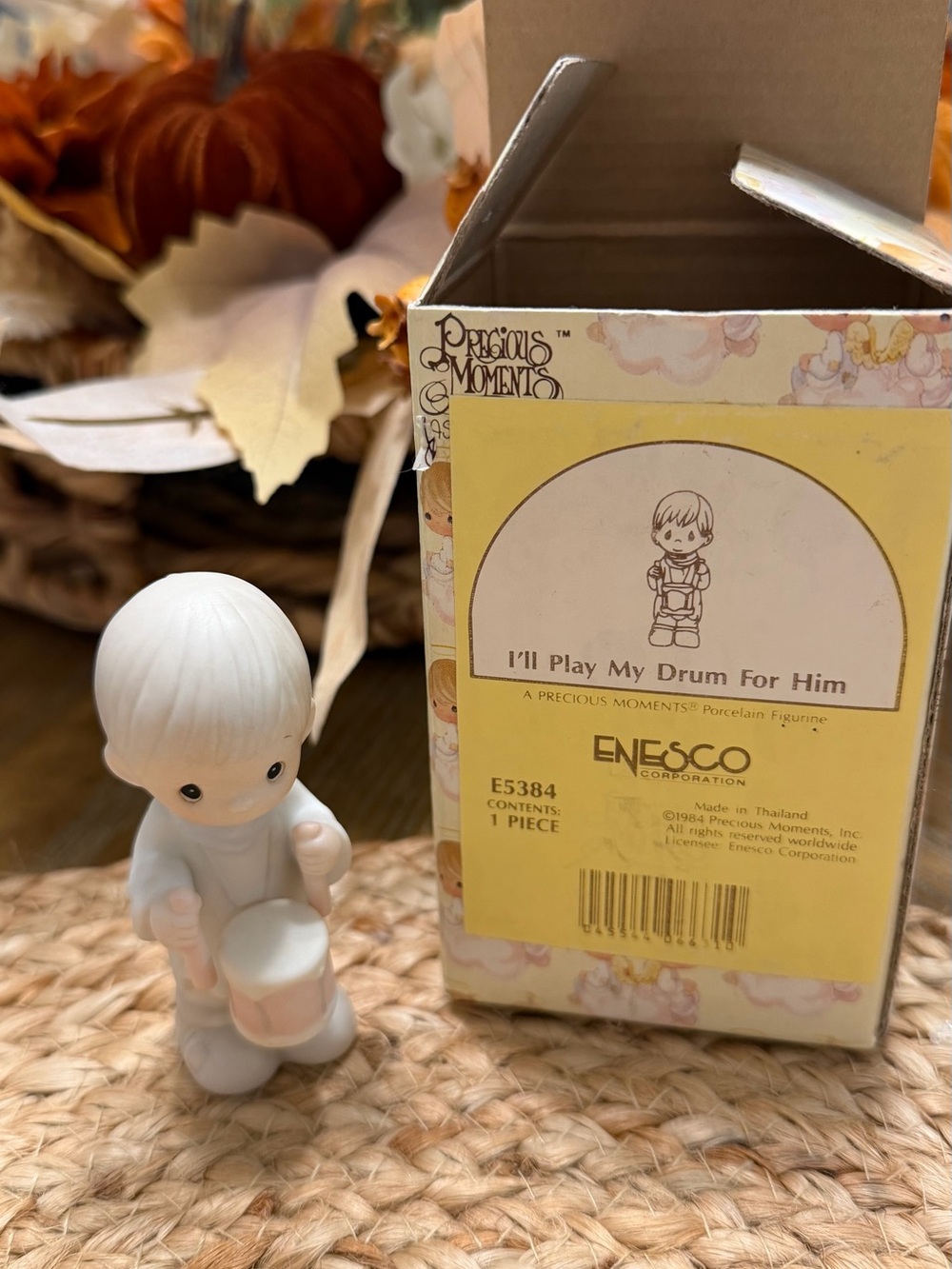 Enesco Precious Moments Cream and White Drummer Boy Figurine with Box